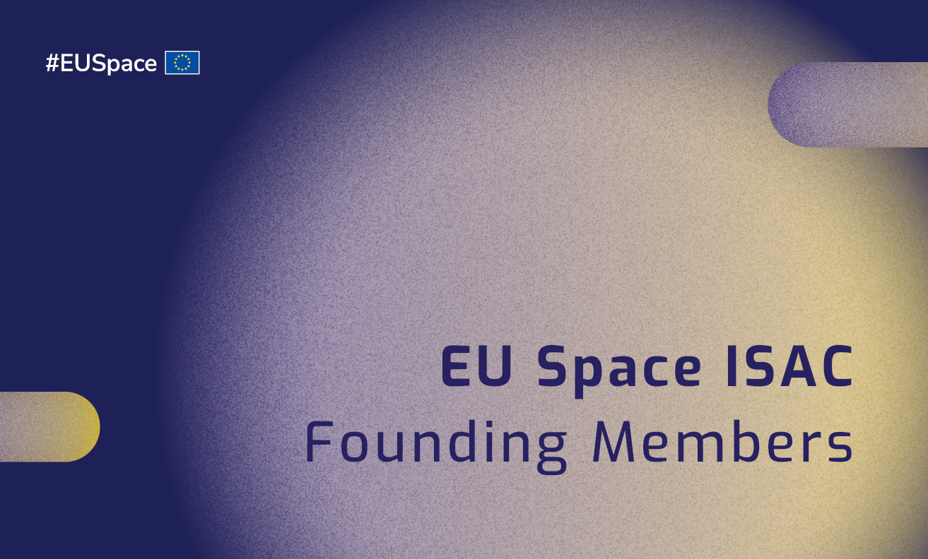 blue and yellow banner with text: EU Space ISAC Founding Members