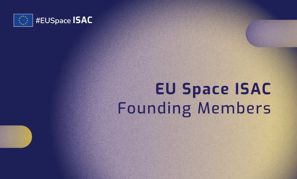 blue and yellow banner with text: EU Space ISAC Founding Members