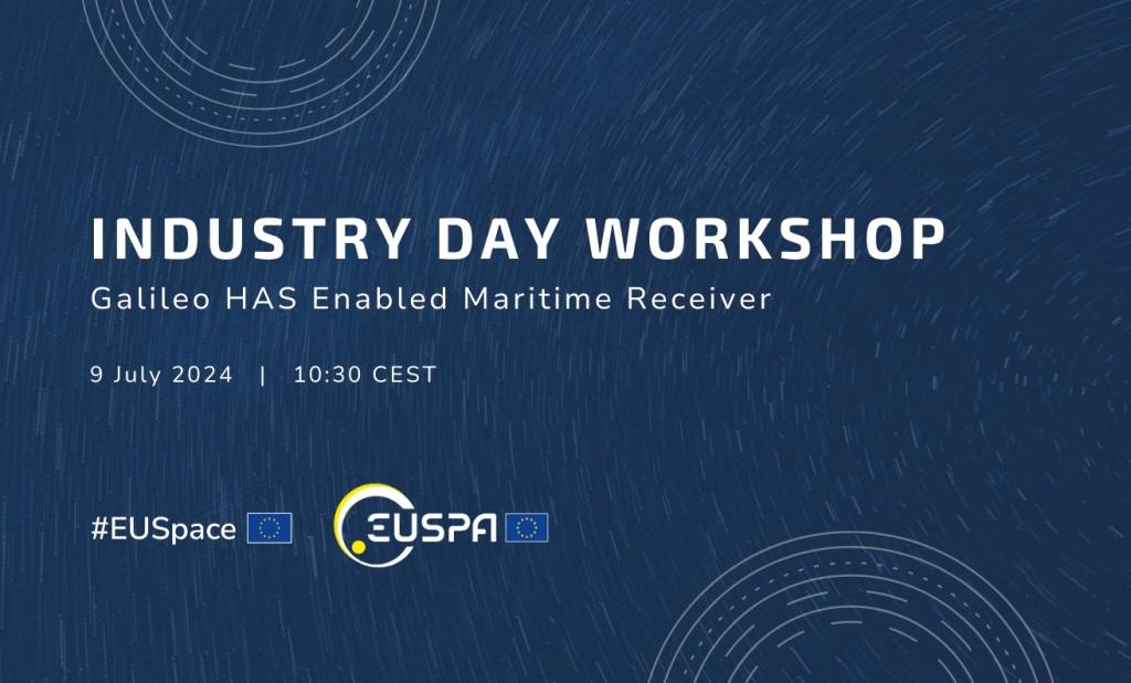 Industry Day Workshop blue banner with EUSpace and EUSPA logos in the bottom