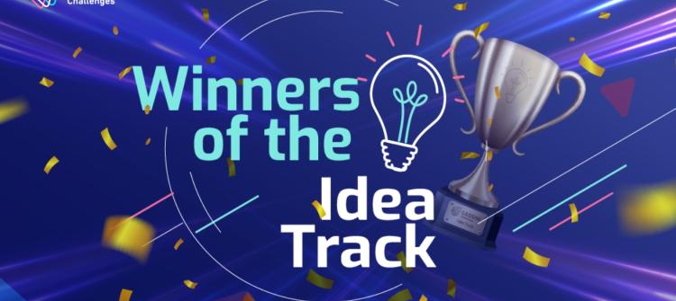 The CASSINI Challenges first track – for Ideas – received 100 submissions from 21 countries. blue banner with the text: winners of the idea track